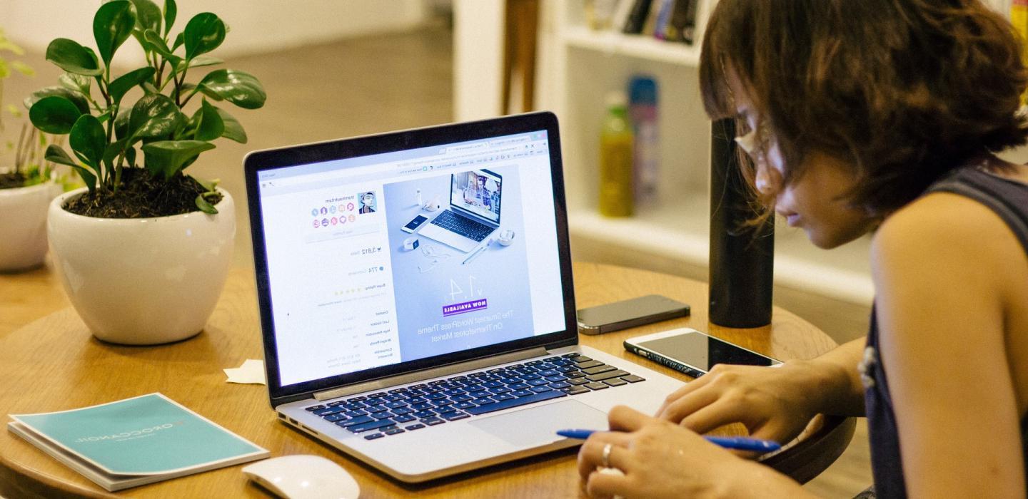 Student on Computer